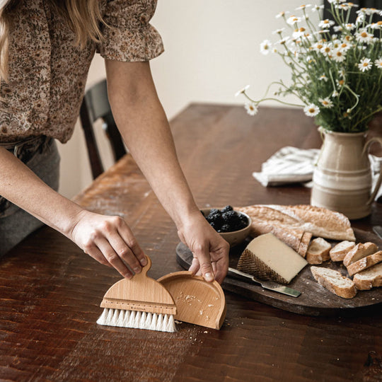 Wood Table Brush Set in Beech