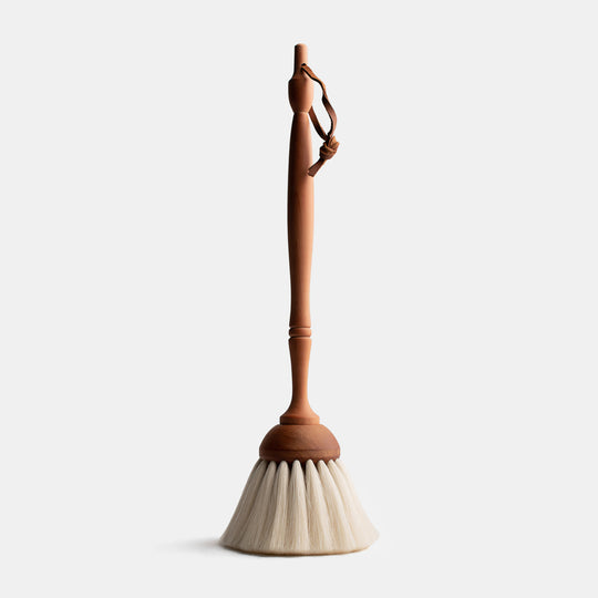 Goat Hair Duster in Pear Wood | White
