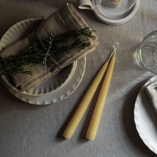 Pure Beeswax Taper Candles | Set of 2